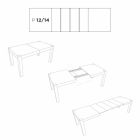 Ausziehbarer Tisch bis zu 300 cm modernes Design in Oky Melamin Viadurini