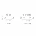 Ausziehbarer Tisch bis 300 cm aus Fenix und Stahl, hergestellt in Italien – Settimmio Viadurini