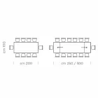 Ausziehbarer Tisch bis 300 cm aus Fenix und Stahl, hergestellt in Italien – Settimmio Viadurini