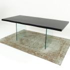 Ausziehbarer Tisch bis 300 cm aus furniertem Holz und Glas – Tear Viadurini