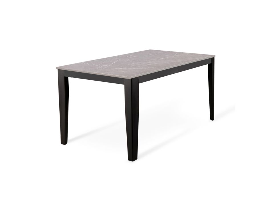 Ausziehbarer Tisch bis zu 316 cm in Melamin und Metallgestell – Weihrauch Viadurini