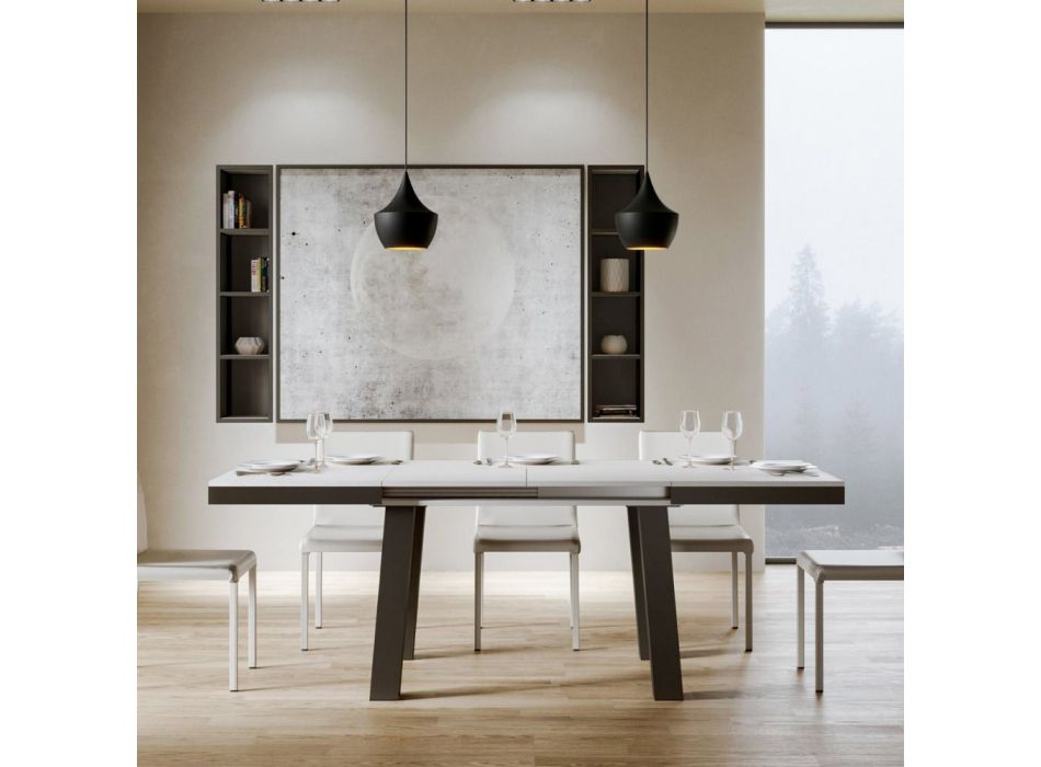 Ausziehbarer Tisch bis 4,40 m, modern, hergestellt in Italien, Holz – Cedric Viadurini