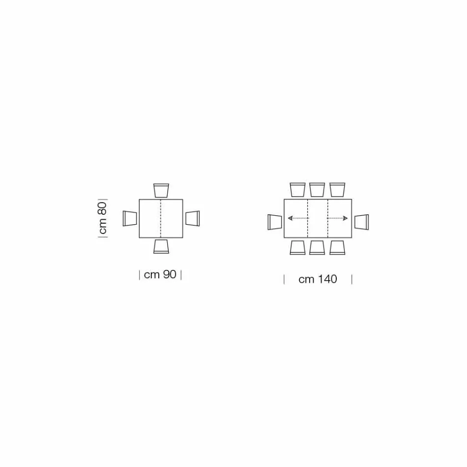 Ausziehbarer Tisch bis zu 470 cm aus Furnierholz Made in Italy – Gordito Viadurini