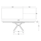 Ausziehbarer Tisch aus polierter Calacatta-Schwarzkeramik Starlit - Balia Viadurini