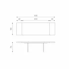 Ausziehbarer Tisch aus Eichenfurnier mit Nico Glasbeinen Viadurini