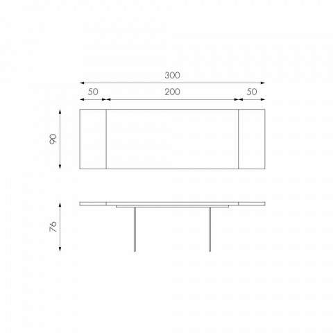 Ausziehbarer Esstisch aus Eichenholz und Glas - Nico