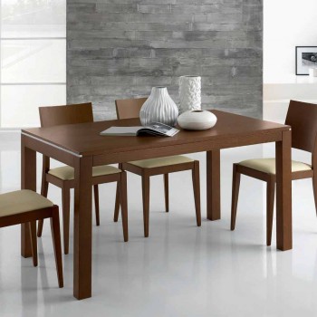 Ausziehbarer Tisch aus Eschenholz mit Seitenbändern aus Esche - Ketla