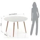 Verlängerbarer Holztisch mit matt weißer Tischplatte Ian Viadurini