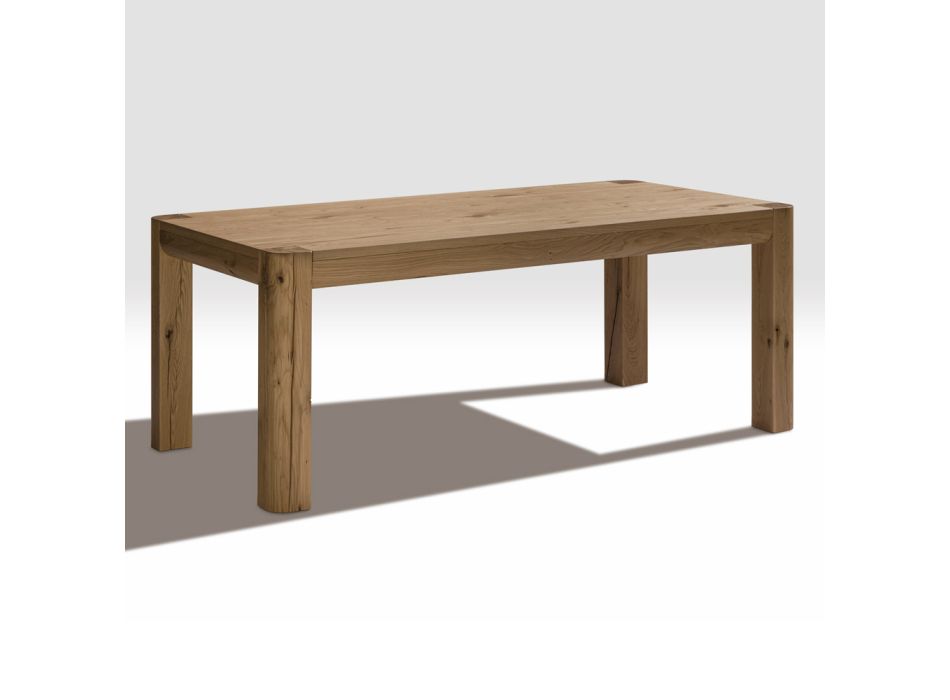 Ausziehbarer Tisch aus Tischlerplatte und quadratischen Beinen, hergestellt in Italien – Rillian Viadurini