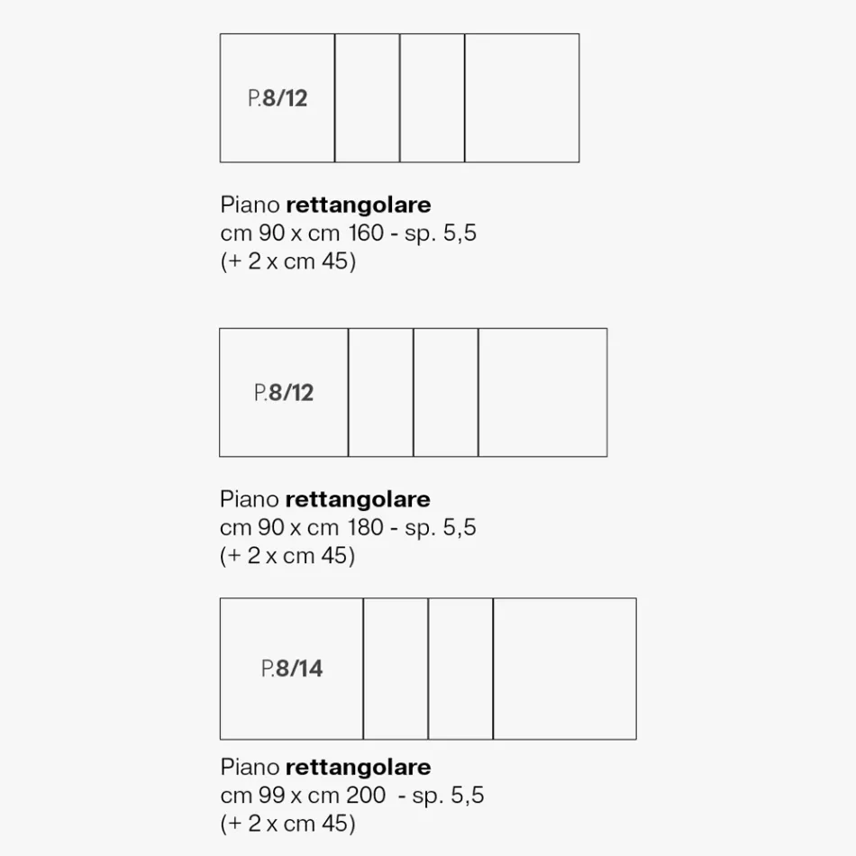 Ausziehbarer Melamintisch in 2 verschiedenen Ausführungen Made in Italy - Tecna Viadurini