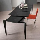 Ausziehbarer Tisch aus Melamin in schwarzem Marmor-Finish Made in Italy - Ariel Viadurini