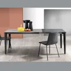 Ausziehbarer Tisch aus Glaskeramik und Metallgestell in verschiedenen Ausführungen - Ariel Viadurini