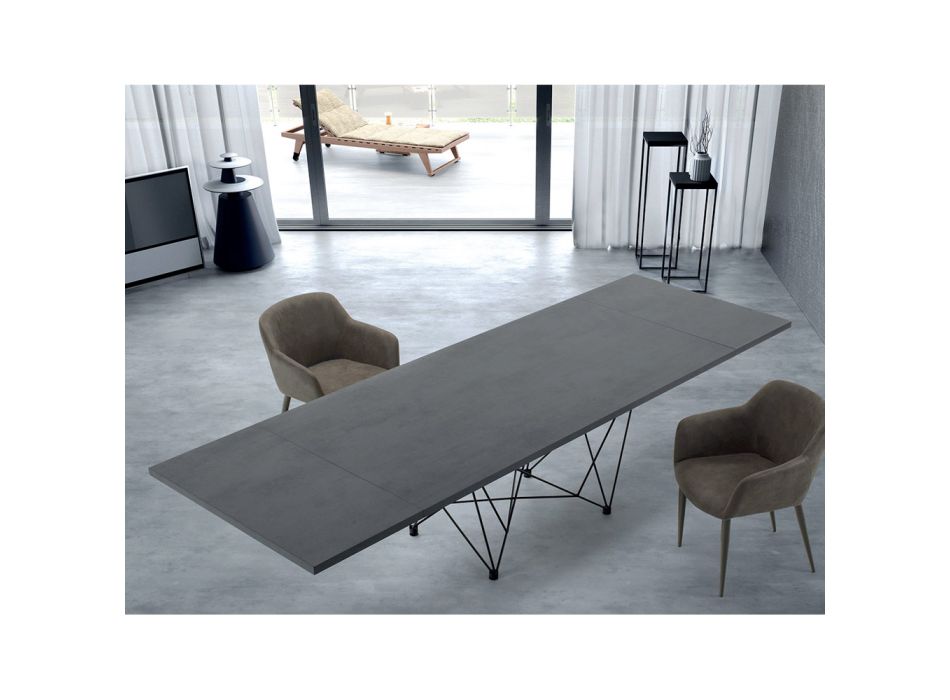 Moderner ausziehbarer 14-Sitzer-Tisch mit Laminatplatte, hergestellt in Italien – Ezzellino Viadurini