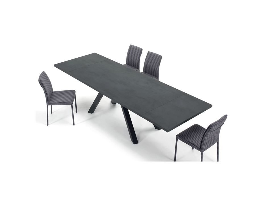 Moderner ausziehbarer Tisch mit laminierter Holzplatte, hergestellt in Italien – Settimmio Viadurini