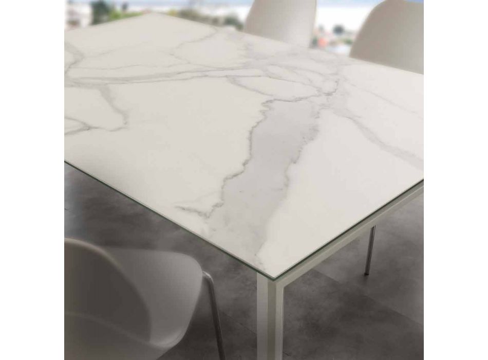 Moderner ausziehbarer Tisch mit Keramikglasplatte Philadelphia Viadurini