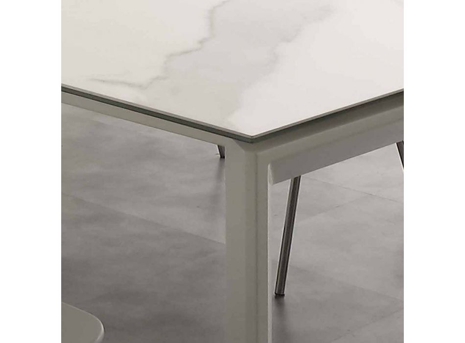 Moderner ausziehbarer Tisch mit Keramikglasplatte Philadelphia Viadurini