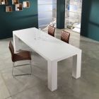Moderner ausziehbarer Tisch in matt Demy weiß lackiert Viadurini