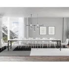 Moderner ausziehbarer Tisch aus Melaminholz und Eisenunterplatte – Marella Viadurini