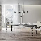 Moderner ausziehbarer Tisch aus Melaminholz und Eisenunterplatte – Marella Viadurini