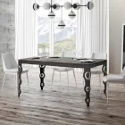 Moderner ausziehbarer Tisch aus Melaminholz und Eisenunterplatte – Marella Viadurini