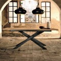 Design ausziehbarer Tisch aus Eichenholz made in Italy, Oncino