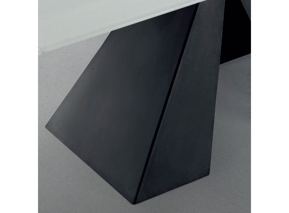 Moderner ausziehbarer Tisch aus Glas und Stahl mit 14 Sitzplätzen, hergestellt in Italien – Dalmatiner Viadurini