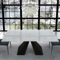 Moderner Esstisch aus Glas und Stahl 14 Sitzplätze – Dalmata