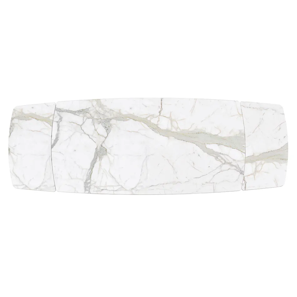 Ausziehtisch mit Keramikplatte und Eisengestell - Incrocio Viadurini