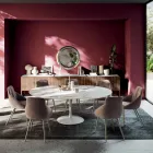 Ausziehbarer runder Wohnzimmertisch aus Laminat, hergestellt in Italien – Dollars Viadurini