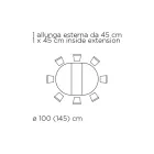 Ausziehbarer runder Wohnzimmertisch aus Laminat, hergestellt in Italien – Dollars Viadurini