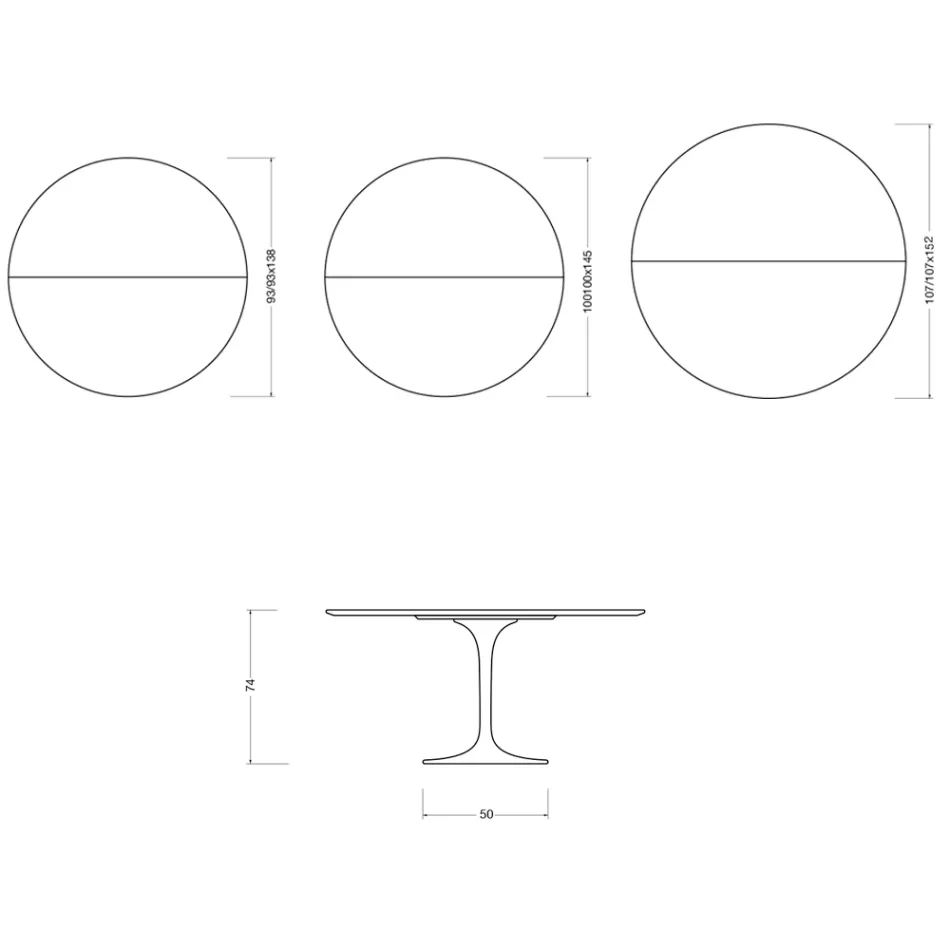 Saarinen Tulip Ausziehtisch H 74 cm in Florim Calacatta Gold Gloss Keramik - Scharlachrot Viadurini