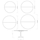 Saarinen Tulip Ausziehtisch H 74 cm in Florim Calacatta Gold Gloss Keramik - Scharlachrot Viadurini