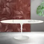 Saarinen Tulip Ausziehtisch H 74 cm in Florim Statuario Mattkeramik - Scharlachrot Viadurini