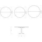 Saarinen Tulip Ausziehtisch H 74 cm in Florim Statuario Mattkeramik - Scharlachrot Viadurini