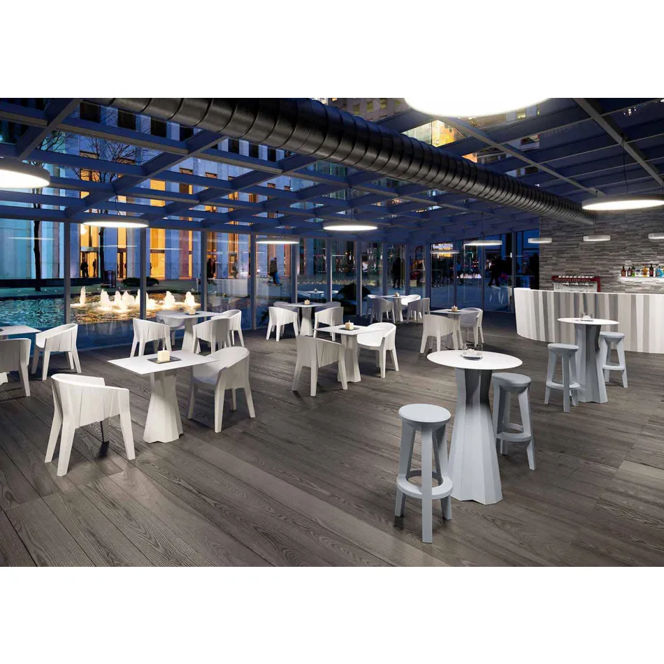 Hoher Tisch mit HPL-Platte und Polyethylenbasis Hergestellt in Italien - Tinuccia Viadurini