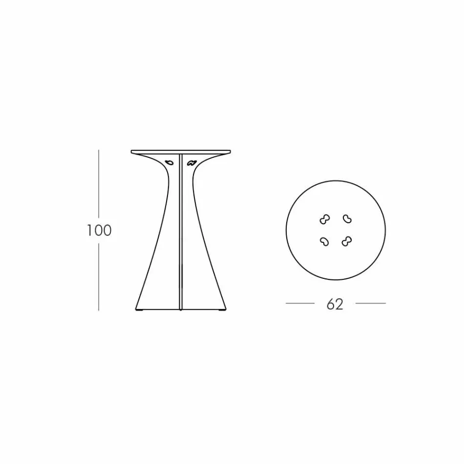 Hoher Tisch in modernem Design aus Polyethylen - Jet Next by Slide Viadurini