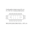 Tisch mit Innenverlängerungen und Klappkante aus Laminat, hergestellt in Italien – Gordito Viadurini