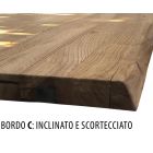 Tisch mit plattierter Platte aus massiver Eiche und Basis aus Kristall Made in Italy - Noelia Viadurini