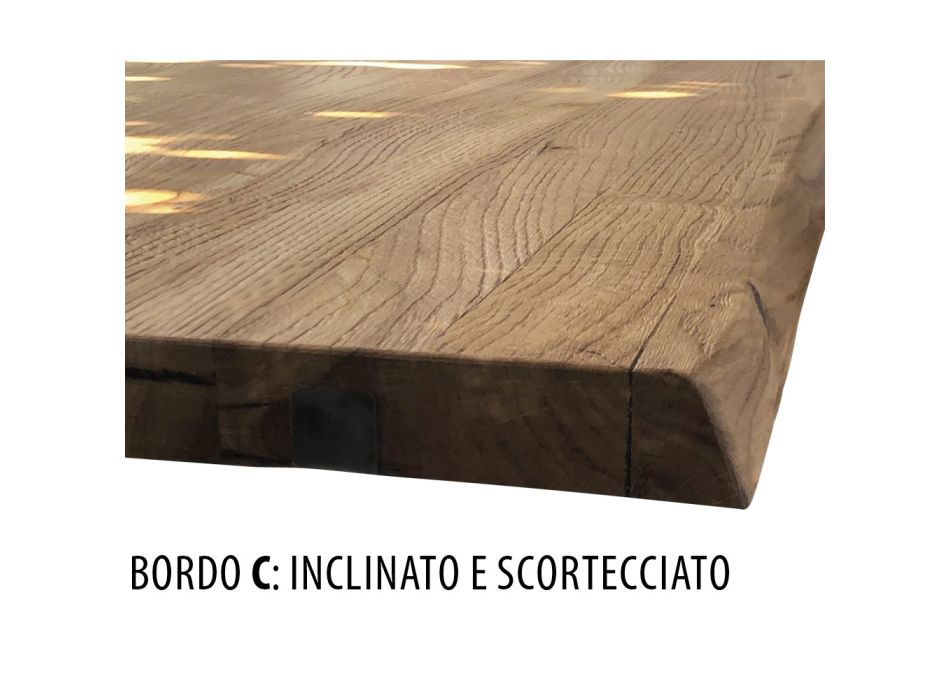 Tisch mit plattierter Platte aus massiver Eiche und Basis aus Kristall Made in Italy - Noelia Viadurini