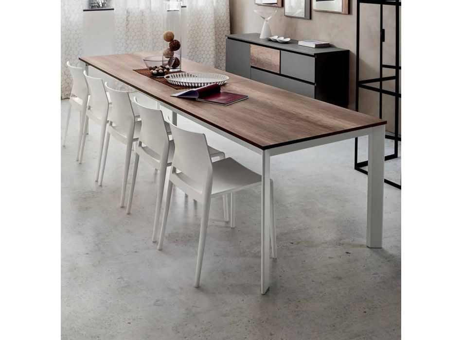 Tisch mit ausziehbarer Platte bis 334 cm Holzoptik Made in Italy - Bayern Viadurini