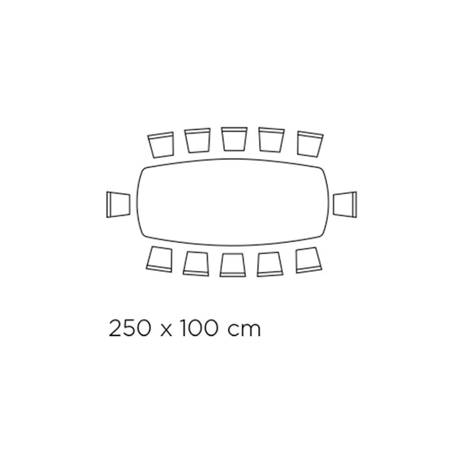 Tisch mit tonnenförmiger Keramikplatte und Stahlsockel Made in Italy - Ezzellino Viadurini