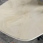 Tisch mit tonnenförmiger Keramikplatte und Stahlsockel Made in Italy - Ezzellino Viadurini