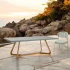 Tisch mit Okumè-Platte mit Mikrozement-Finish, hergestellt in Italien – Bluse Viadurini