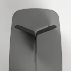 Tisch mit geformter Glasplatte und gebogenem Metallfuß - Piacere Viadurini