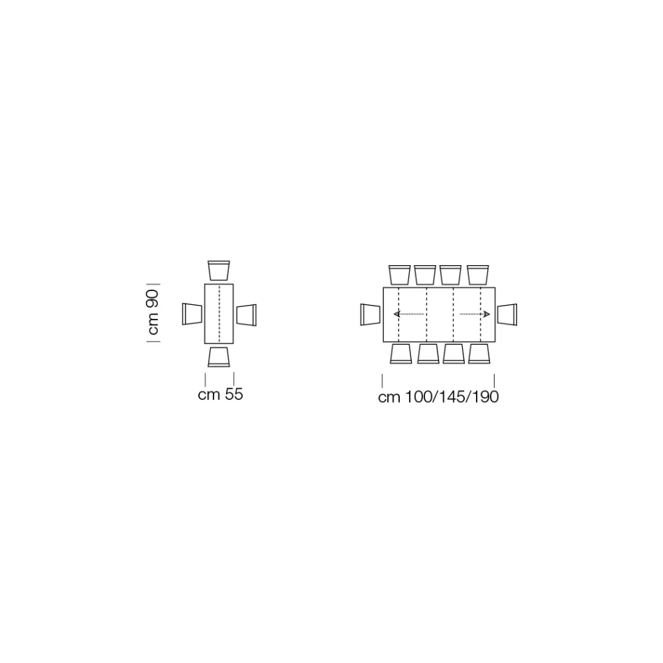 Ausziehbarer Konsolentisch aus furniertem Holz, hergestellt in Italien – Gordito Viadurini