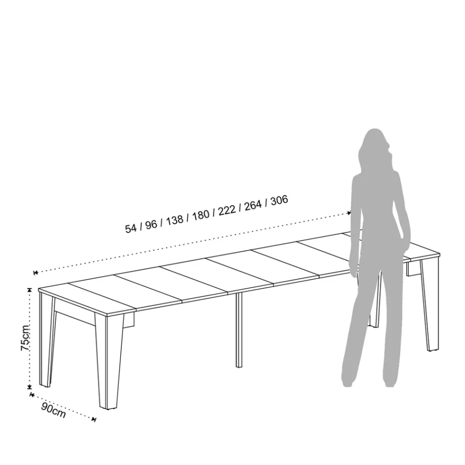 Konsolentisch aus ökologischen Holzpartikelplatten – Curio Viadurini