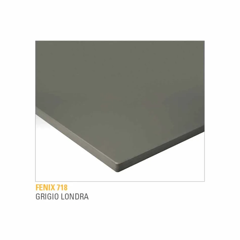 Küchentisch aus laminiertem Fenix und schwarzem Aluminium Made in Italy - Lingotto Viadurini