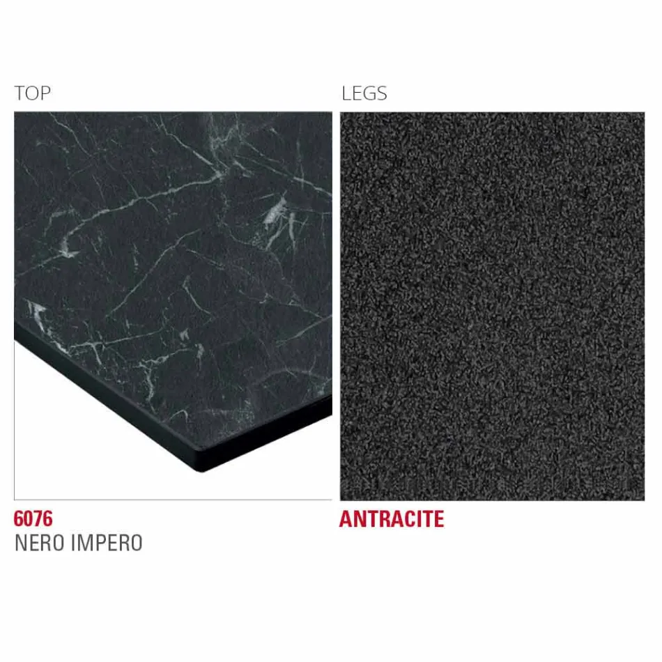 Hpl Küchentisch mit anthrazitfarbenem Metallfuß Made in Italy - Aresto Viadurini