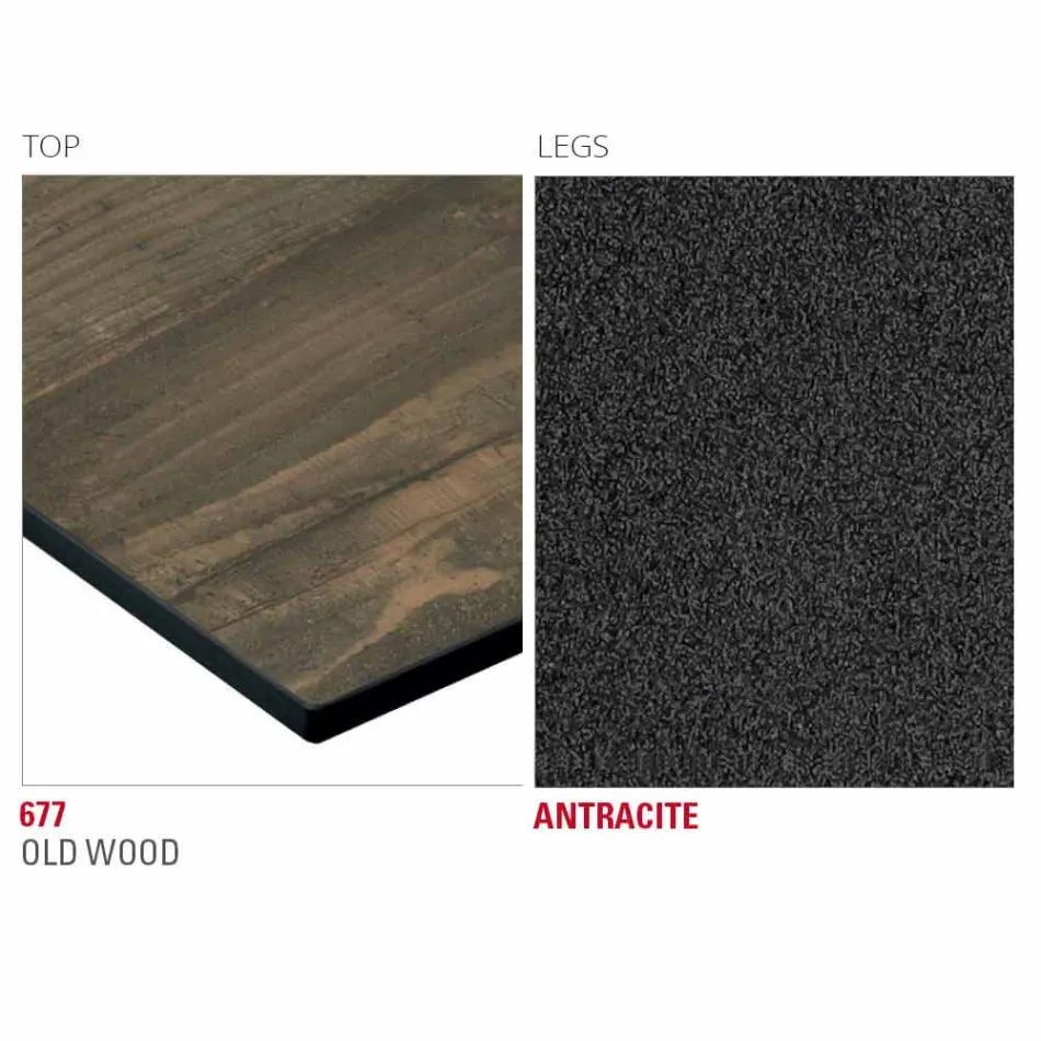 Hpl Küchentisch mit anthrazitfarbenem Metallfuß Made in Italy - Aresto Viadurini