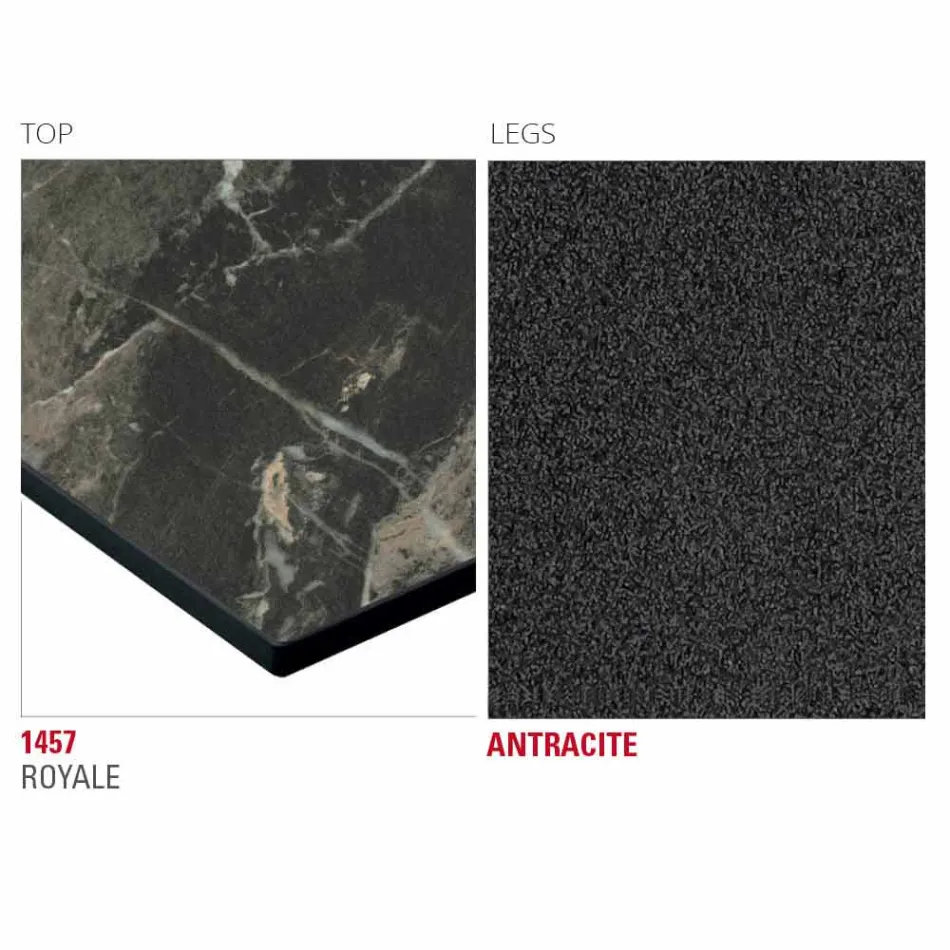 Hpl Küchentisch mit anthrazitfarbenem Metallfuß Made in Italy - Aresto Viadurini